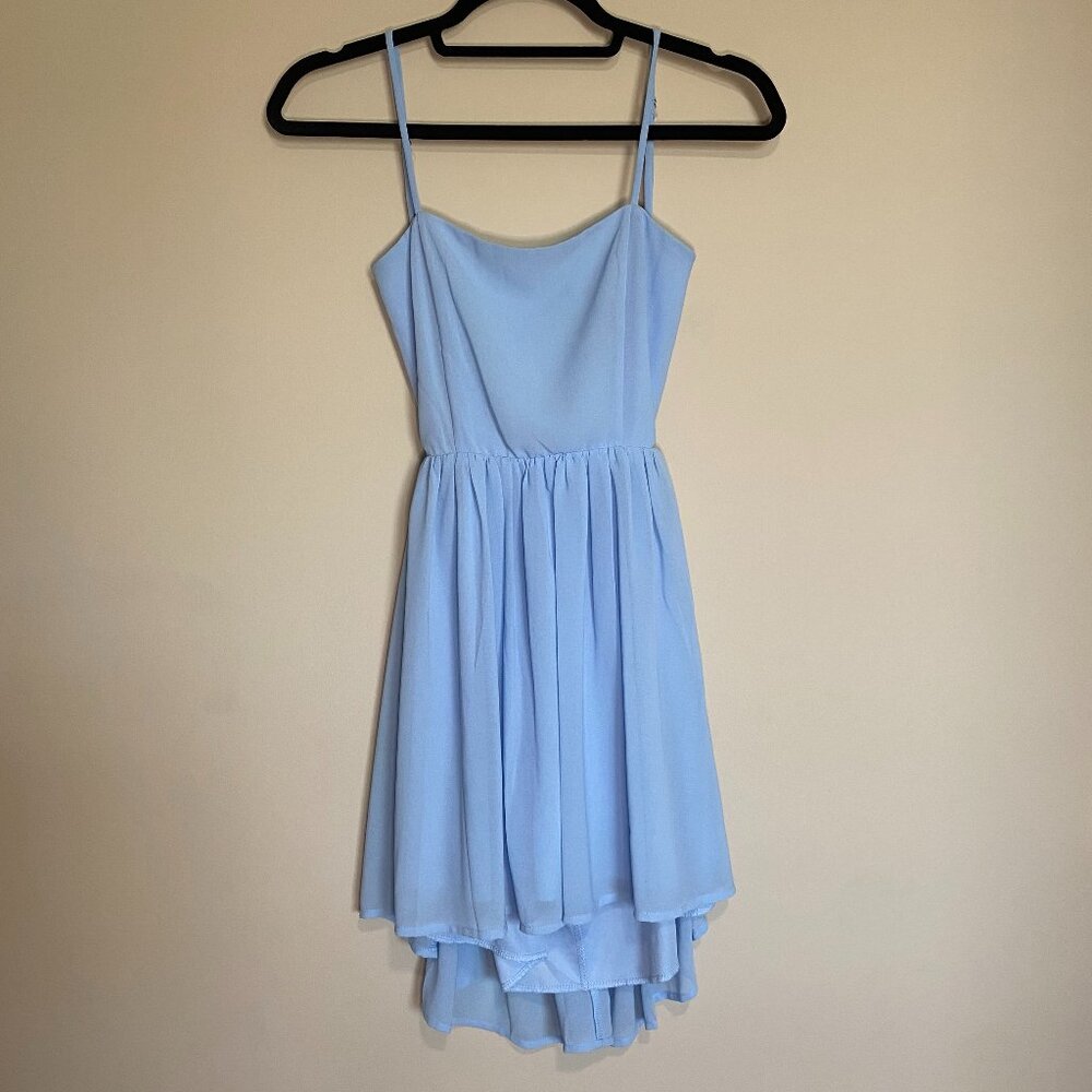 Lucy in the Sky Small Janey Chiffon A-line Dress in Dusty Blue